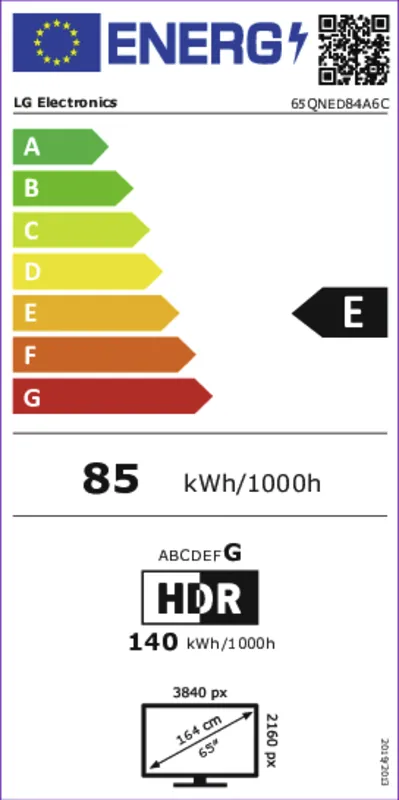 LG 65QNED84A6C.AEU energielabel