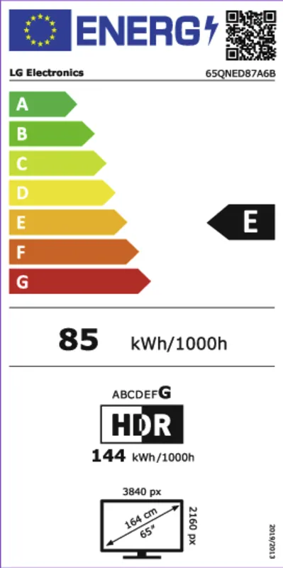 LG 65QNED87A6B.AEU energielabel