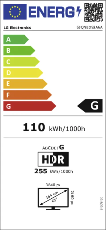LG 65QNED93A6A.AEUQ energielabel