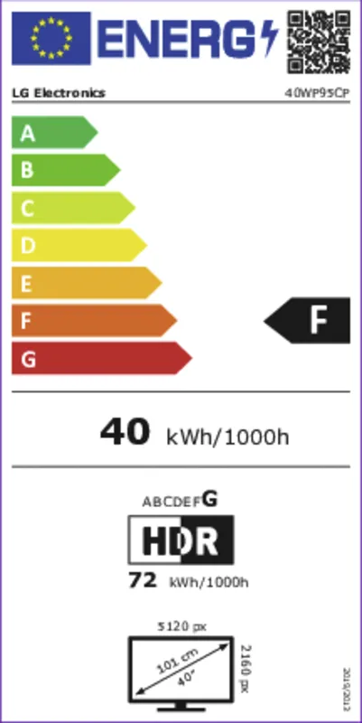 LG 40WP95CP-W energielabel