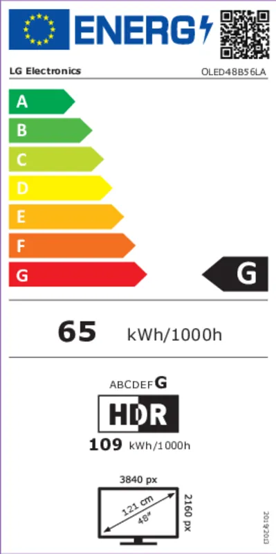 LG OLED48B56LA.AEU energielabel