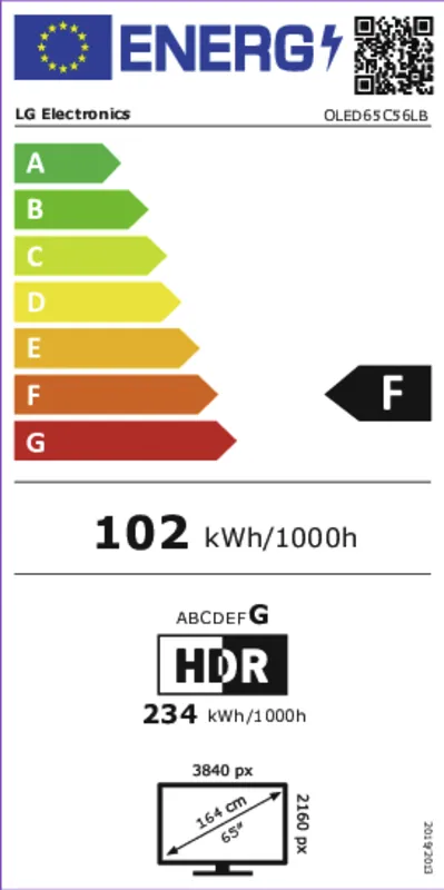 LG OLED65C56LB.AEU energielabel