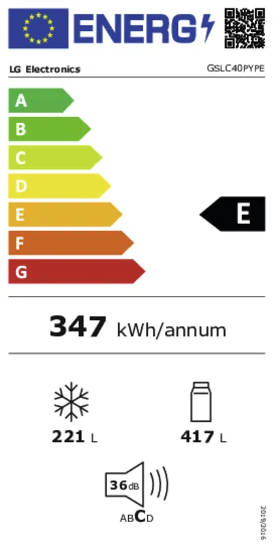 LG GSLC40PYPE energielabel