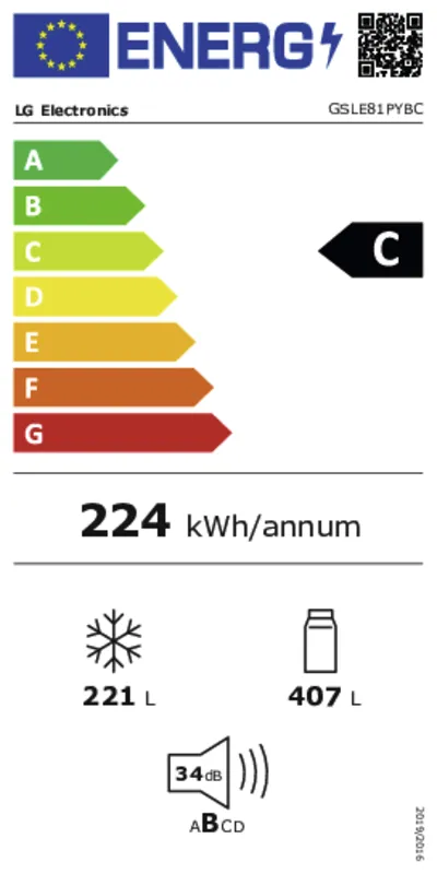 LG GSLE81PYBC energielabel