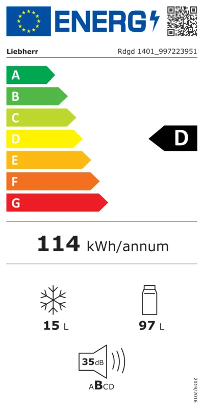 Liebherr Rdgd 1401-20 energielabel