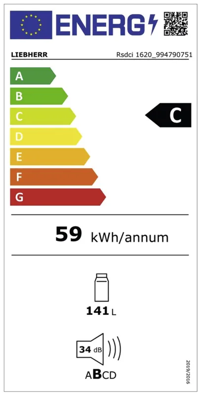 Liebherr Rsdci 1620-20 energielabel