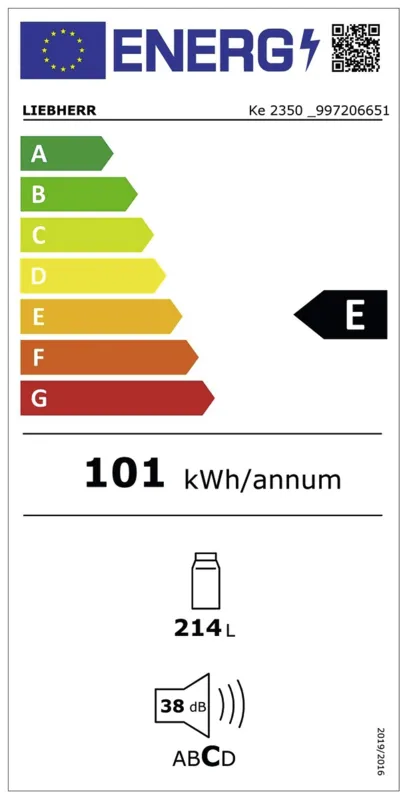 Liebherr Ke 2350-26 energielabel