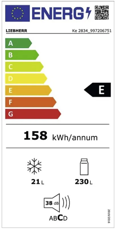 Liebherr Ke 2834-26 energielabel