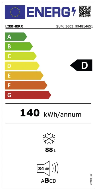 Liebherr SUFd 3603 - 20 energielabel