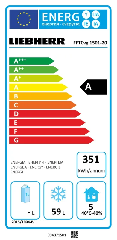 Liebherr FFTCvg 1501-20 energielabel