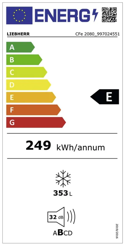 Liebherr CFe 2080-26 energielabel