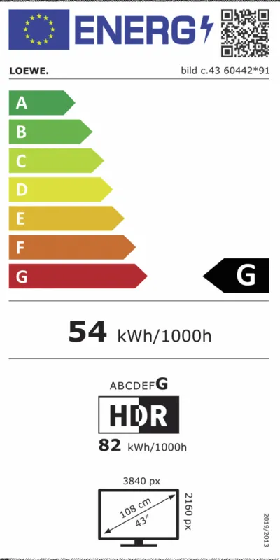 Loewe bild c.43 energielabel