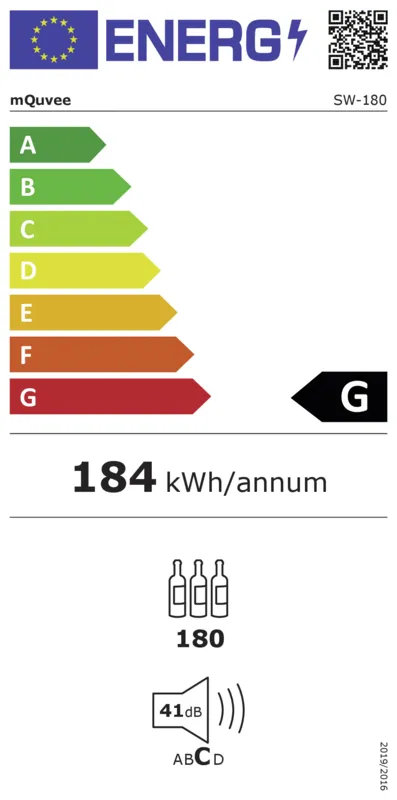 mQuvée WineExpert 180 energielabel