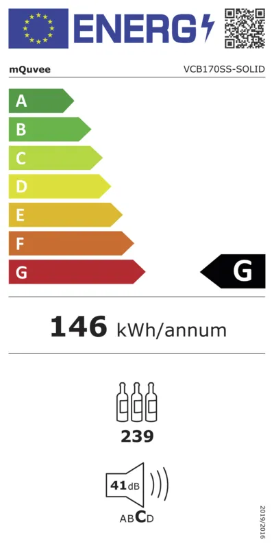 mQuvée WineStore 170 energielabel
