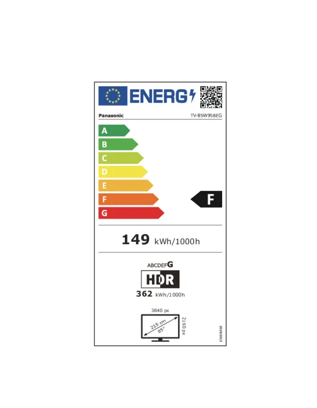 Panasonic TV-85W95BEG energielabel