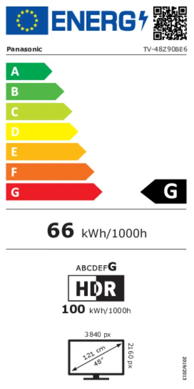 Panasonic TV-48Z90BE6 energielabel