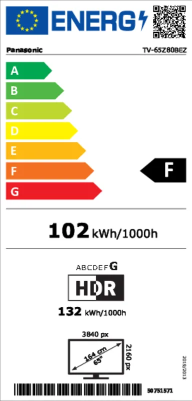 Panasonic TV-65Z80BEZ energielabel