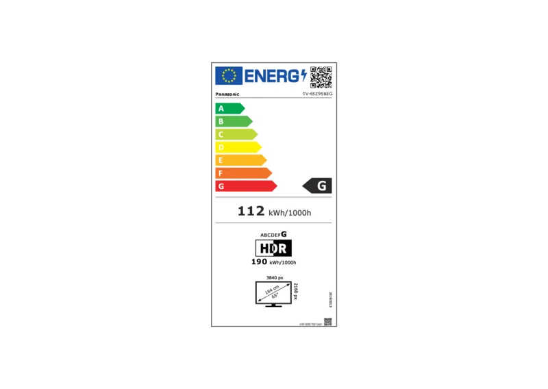 Panasonic TV-65Z95BEG energielabel