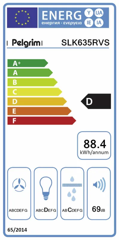 Pelgrim SLK635RVS energielabel