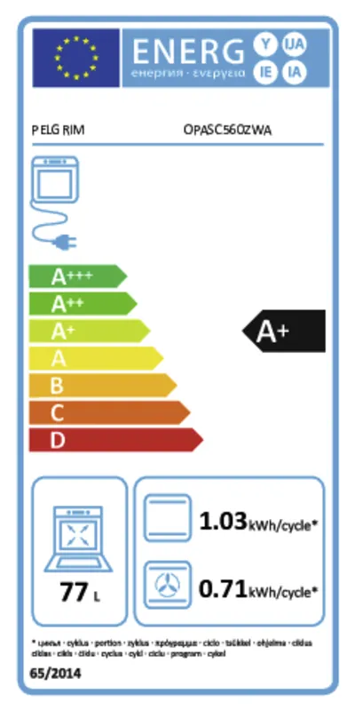 Pelgrim OPASC560ZWA energielabel