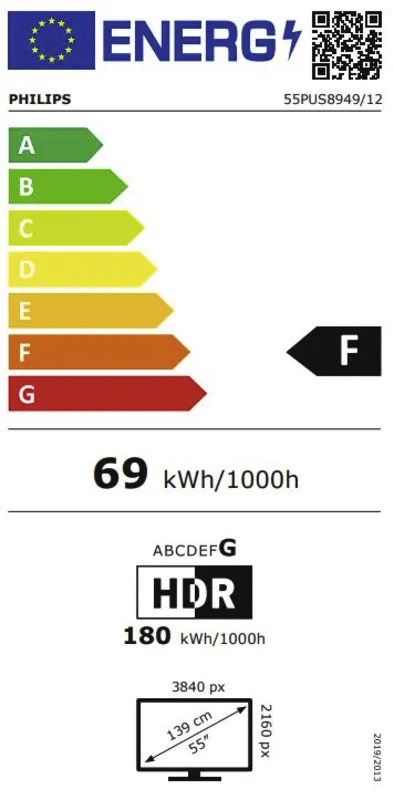 Philips 55PUS8949/12 energielabel