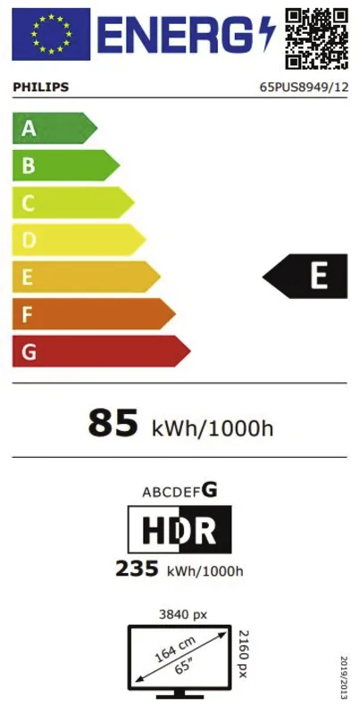 Philips 65PUS8949/12 energielabel