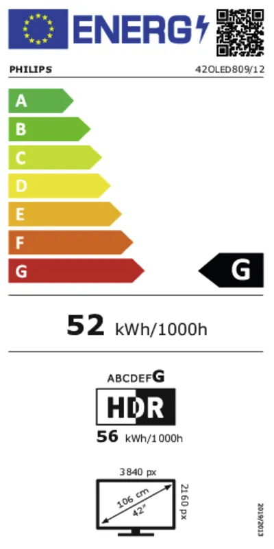 Philips 42OLED809/12 energielabel