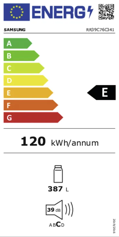 Samsung RR39C76C341/EF energielabel