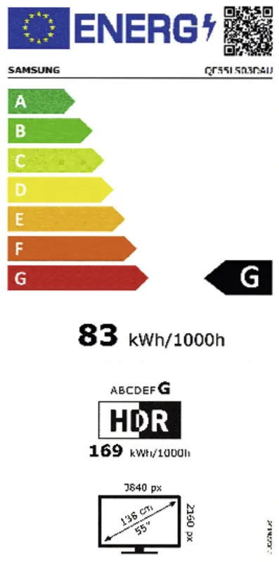 Samsung QE55LS03DAUXXN DEMO MODEL energielabel