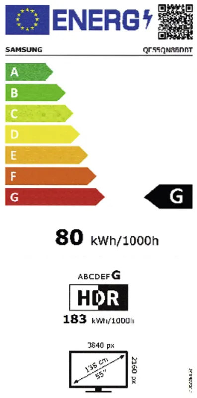 Samsung QE55QN88DBTXXN energielabel