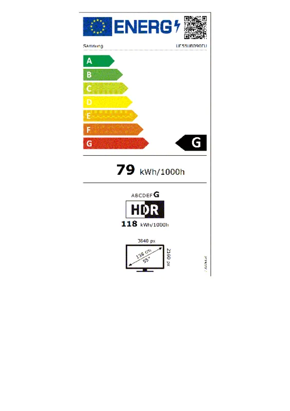 Samsung UE55U8090FUXXN energielabel