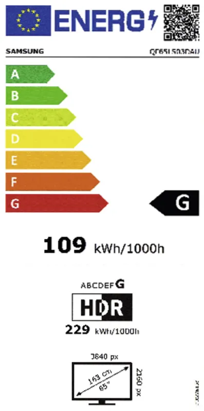 Samsung QE65LS03DAUXXN energielabel
