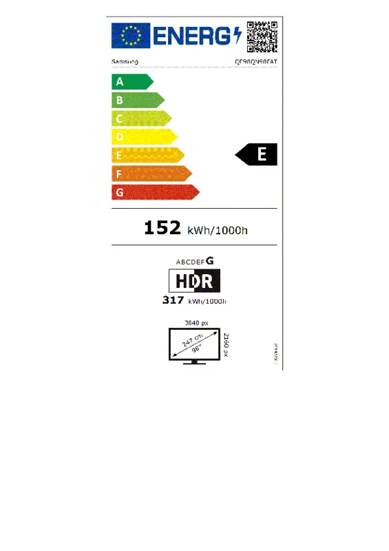 Samsung QE98QN90FATXXN energielabel