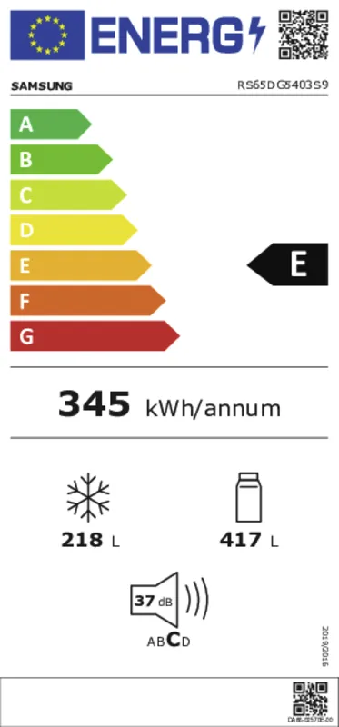 Samsung RS65DG5403S9EF energielabel
