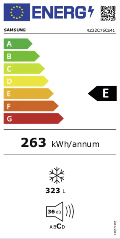 Samsung RZ32C76CE41/EF energielabel