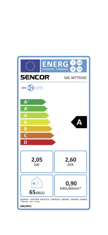 Sencor SAC MT7020C energielabel