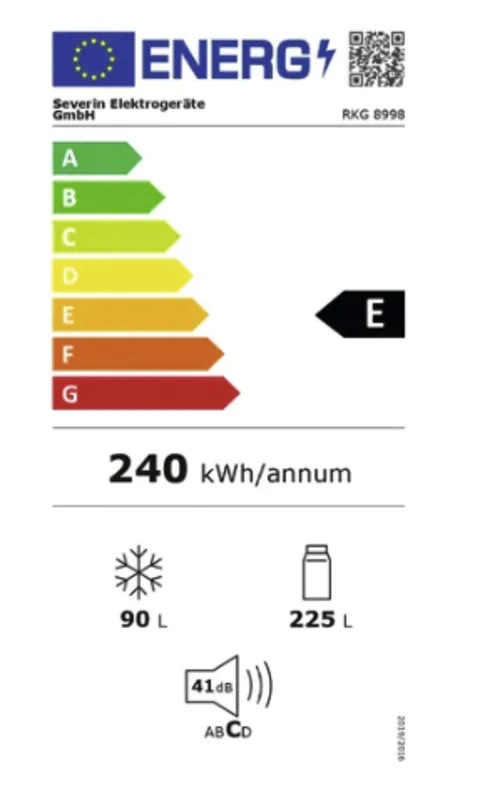Severin RKG 8998 energielabel