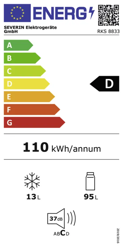 Severin RKS 8833 energielabel