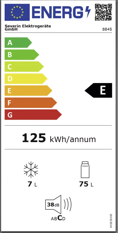 Severin TKS 8845 energielabel