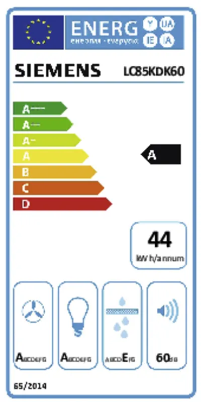 Siemens LC85KDK60 energielabel