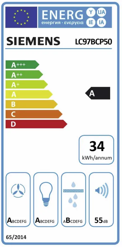 Siemens LC97BCP50 energielabel
