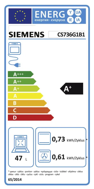 Siemens CS736G1B1 energielabel