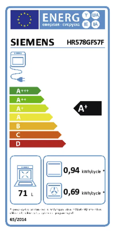 Siemens HR578GFS7F energielabel