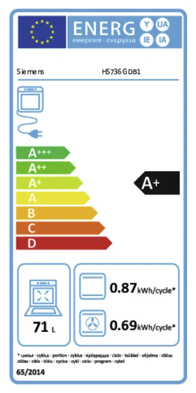 Siemens HS736GDB1 energielabel