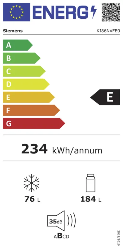 Siemens KI86NVFE0 energielabel