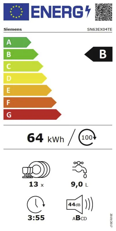 Siemens SN63EX04TE energielabel