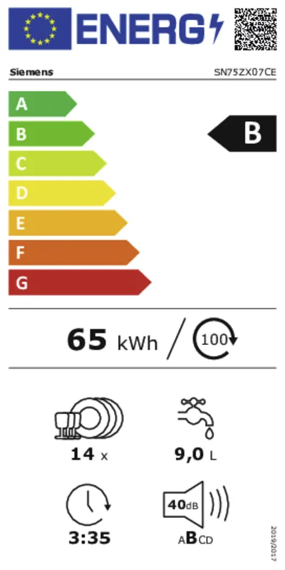 Siemens SN75ZX07CE energielabel