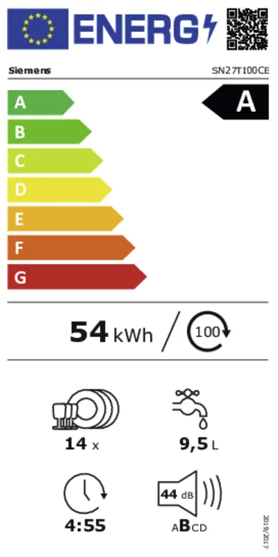 Siemens SN27TI00CE energielabel