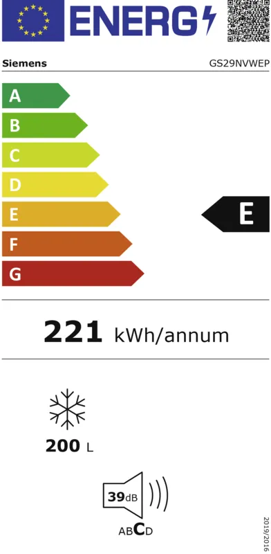 Siemens GS29NVWEP energielabel