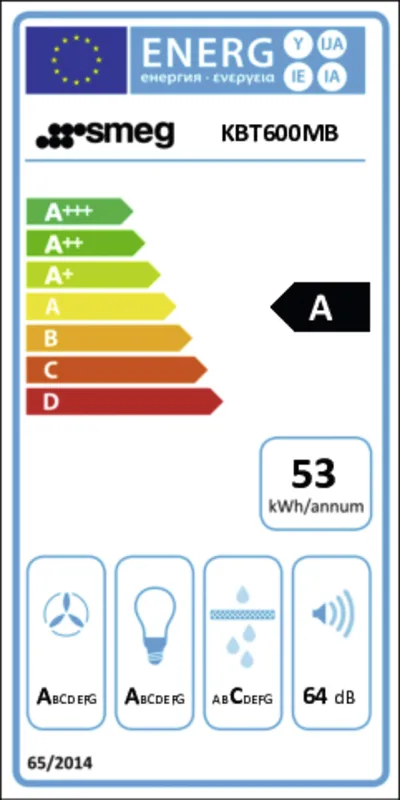 Smeg KBT600MB energielabel